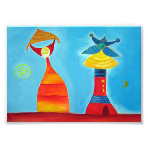 Personnages Abstraits Love Art Peinture Photo Impr