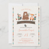 Personnages d'animaux tribaux Invitation Baby show (Devant)