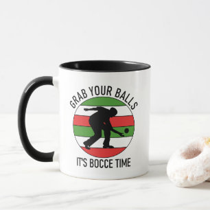 Personnalisable 2 Côté (Nom) Bocce Ball Mug ITALIE