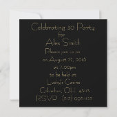 Personnalisable 30e anniversaire INVITATION (Dos)