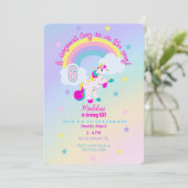 Personnalisable 6e anniversaire Unicorn Invitation (Debout devant)