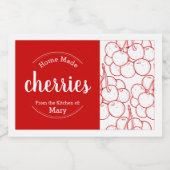 Personnalisable Accueil Fabriqué Cerises Étiquette (Étiquettes simples)