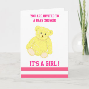 Personnalisable Baby shower Invitation fille