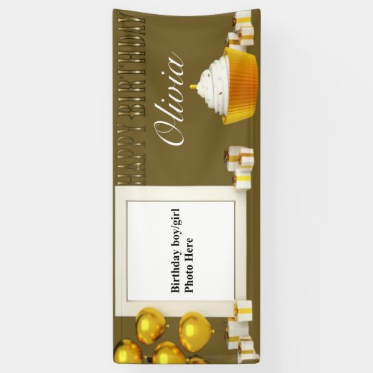 Personnalisable Bannière d'anniversaire heureuse 5 (Vertical)