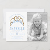 Personnalisable Blue Tiara Photo Invitation Annive (Devant)