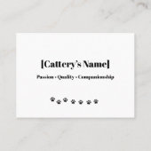 Personnalisable Carte de visite de la catterie du (Dos)