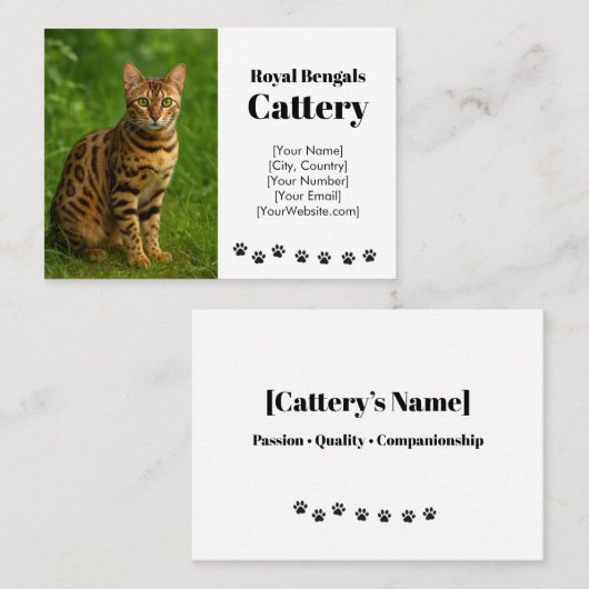Personnalisable Carte de visite de la catterie du  (Devant / Derrière)