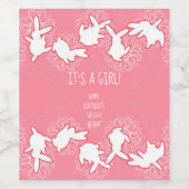 Personnalisable C'est une fille ! Étiquette à vin (Étiquettes simples)