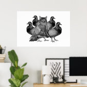 Personnalisable Chat parmi les Pigeons Poster (Bureau à domicile)