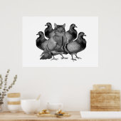 Personnalisable Chat parmi les Pigeons Poster (Cuisine)