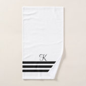 Personnalisable Chic Hôtel Noir Et Blanc Esthétiqu (Serviette à main)