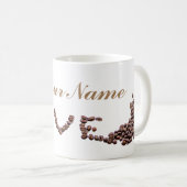 Personnalisable Coffeeholic tasse café beans amour (Devant droit)