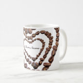 Personnalisable Coffeeholic tasse café beans amour (Devant droit)