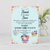 Personnalisable Colorful Anniversaire Invitation (Debout devant)