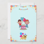 Personnalisable Colorful Anniversaire Invitation (Dos)