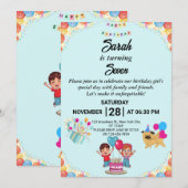 Personnalisable Colorful Anniversaire Invitation (Devant / Derrière)