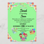 Personnalisable Colorful Anniversaire Invitation (Devant / Derrière)