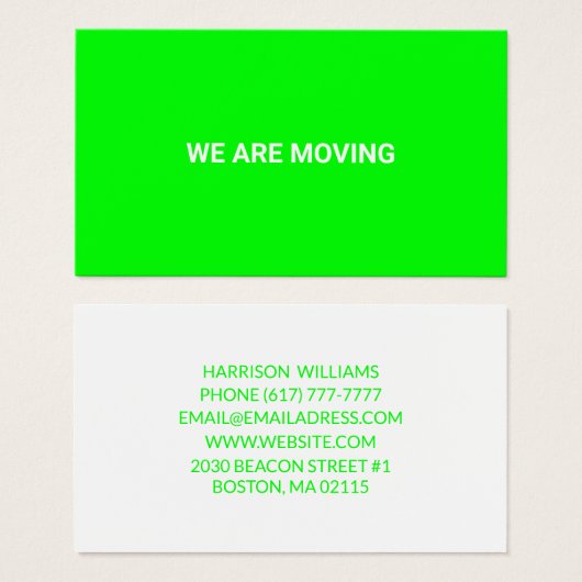 Personnalisable Déplacement de l'adresse du nom de (Devant & derrière)