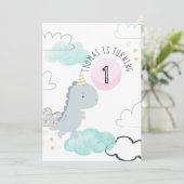 Personnalisable Dinosaur Anniversaire Invitation (Debout devant)