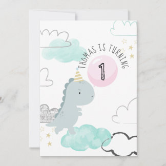 Personnalisable Dinosaur Anniversaire Invitation