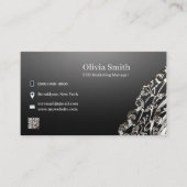 Personnalisable Élégant Carte de visite noir (Devant)