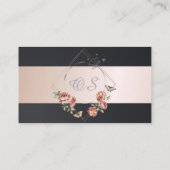 Personnalisable Elegant Peach Floral Carte de visi (Dos)