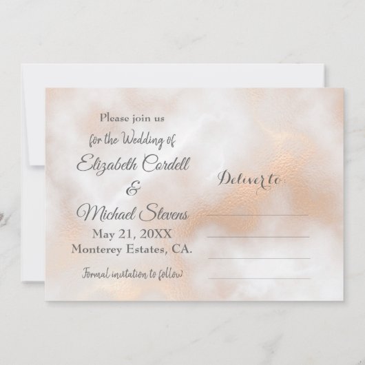 Personnalisable Enregistrer la carte Mariage date (Dos)