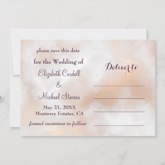 Personnalisable Enregistrer la carte mariage date (Dos)