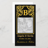 Personnalisable Enregistrer la date Carte Monogram (Devant / Derrière)