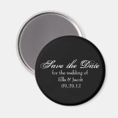 Personnalisable Enregistrer la date Magnet Black (Recto/Verso)