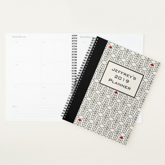 Personnalisable Géométrique noir et blanc (Devant avec enveloppe)