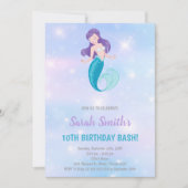 Personnalisable Glittery Ocean Party Invitation (Devant)