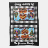 Personnalisable Hallothanksmas serviette de cuisin (Vertical)
