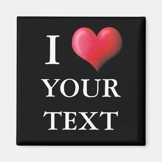 Personnalisable I Heart Magnet 0004 (Devant)