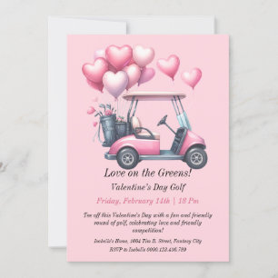 Personnalisable invitation Valentine's Day Golf