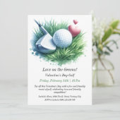 Personnalisable invitation Valentine's Day Golf (Debout devant)