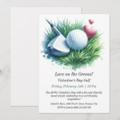 Personnalisable invitation Valentine's Day Golf (Devant / Derrière)