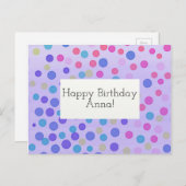 Personnalisable Joyeux Anniversaire Carte confetti (Devant / Derrière)