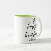 Personnalisable Joyeux café d'anniversaire Mug (Devant droit)