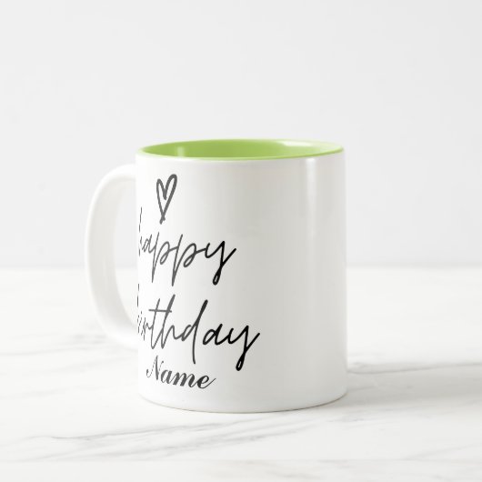 Personnalisable Joyeux café d'anniversaire Mug (Devant gauche)