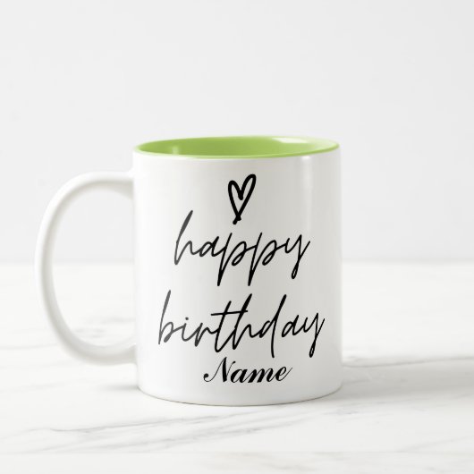 Personnalisable Joyeux café d'anniversaire Mug (Gauche)