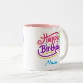 Personnalisable Joyeux café d'anniversaire Mug (Devant droit)