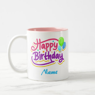 Personnalisable Joyeux café d'anniversaire Mug