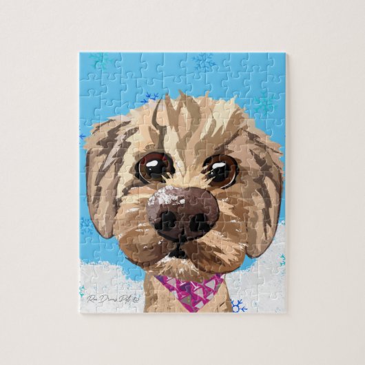 Personnalisable "Juno" le Puzzle Goldendoodle (Vertical)