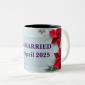 Personnalisable juste marié tasse florale à deux t (Devant droit)