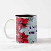 Personnalisable juste marié tasse florale à deux t (Gauche)