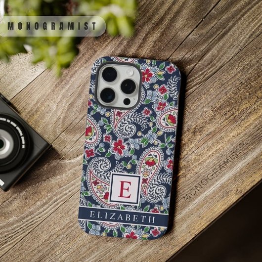 Personnalisable Motif Blanc Bleu Rouge Paisley