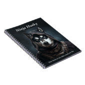 Personnalisable Ninja Chien Husky Carnet Noir (Côté Droit)