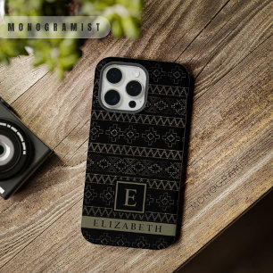 Personnalisable Noir Blanc Argent Or Gris Aztec