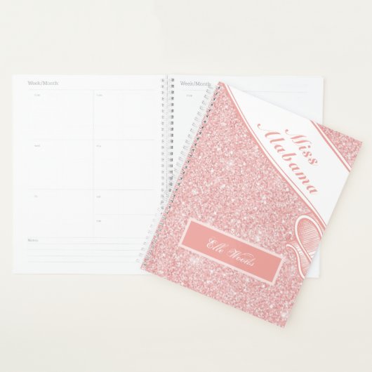 Personnalisable Pageant Planner - Rose Gold Partie (Devant avec enveloppe)